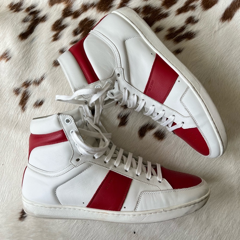 Authentic Men’s Saint Laurent Leather High Top Sneakers EU 43